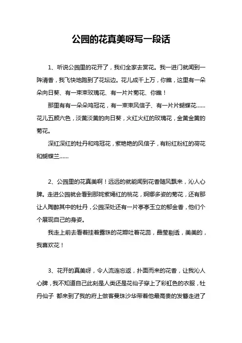 公园的花真美呀写一段话