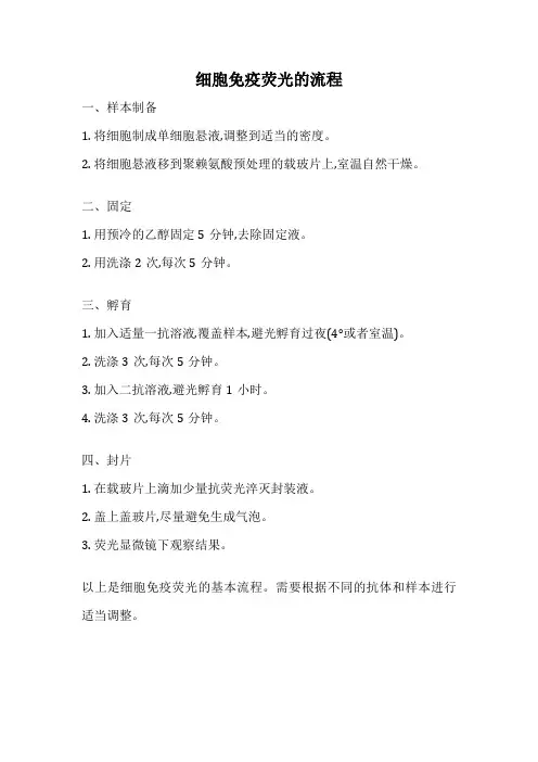 细胞免疫荧光的流程