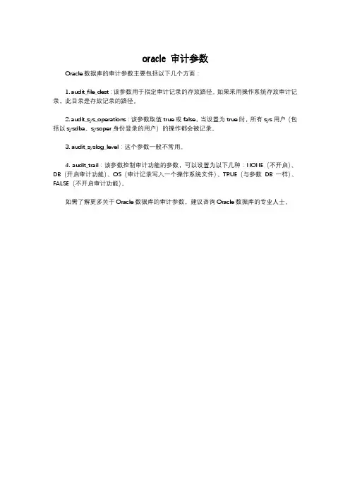 oracle 审计参数