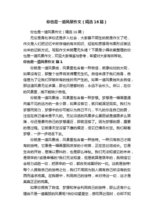 你也是一道风景作文（精选16篇）