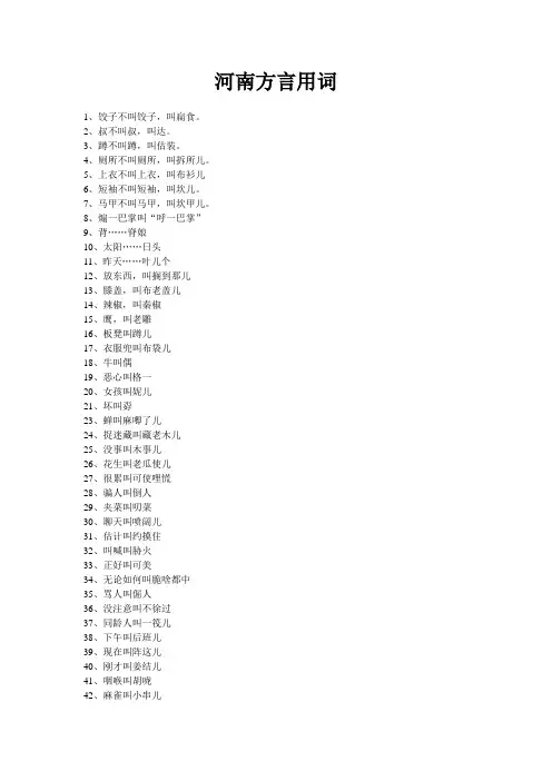 河南方言用词