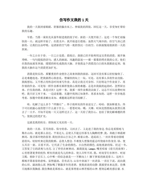 仿写作文我的1天