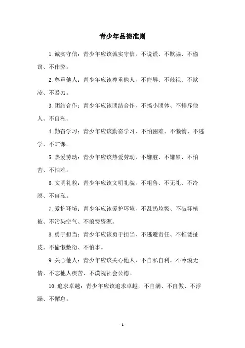 青少年品德准则