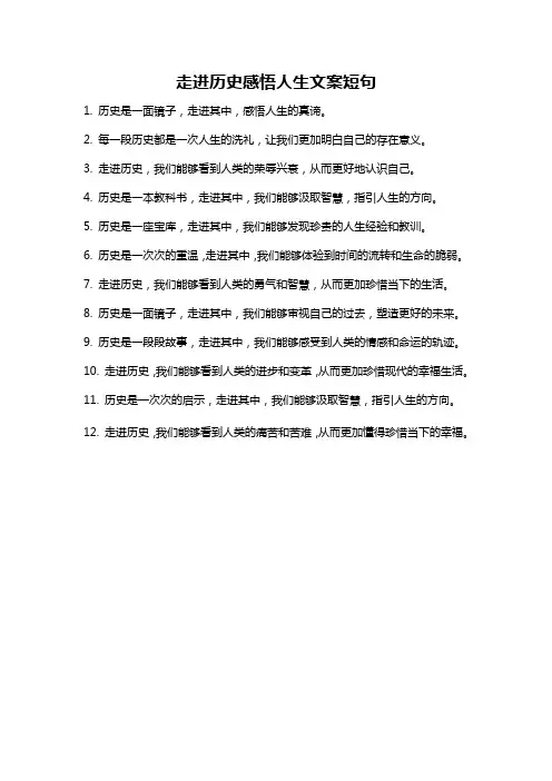 走进历史感悟人生文案短句