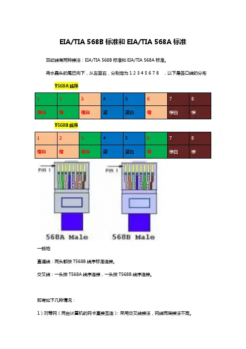双绞线有两种接法