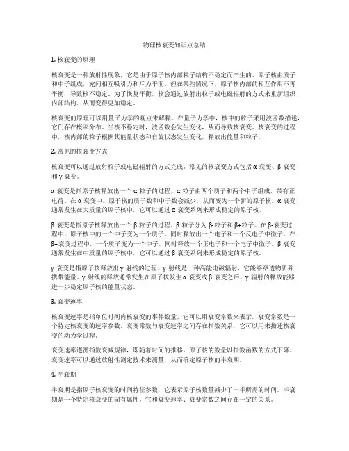 物理核衰变知识点总结