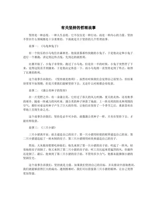 有关坚持的哲理故事