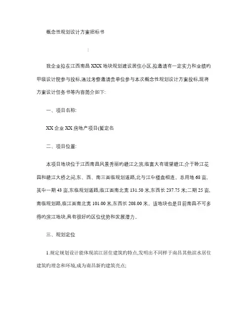 概念性规划设计方案招标书