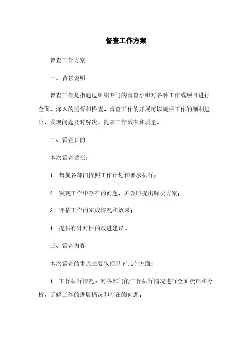 督查工作方案