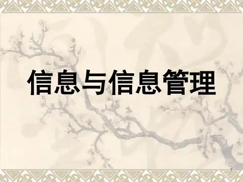 第四章 信息与信息化管理