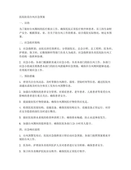 医院防范台风应急预案