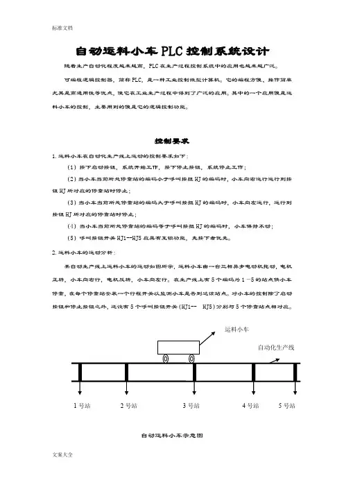 自动运料小车PLC控制系统设计