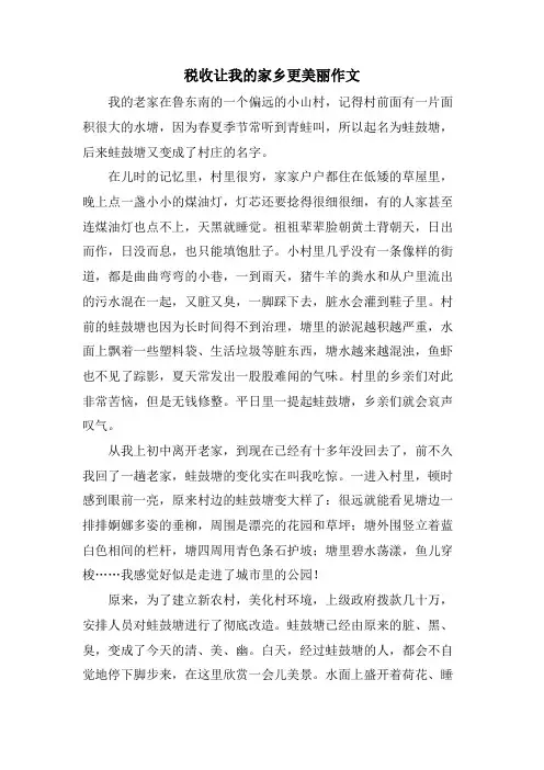 税收让我的家乡更美丽作文