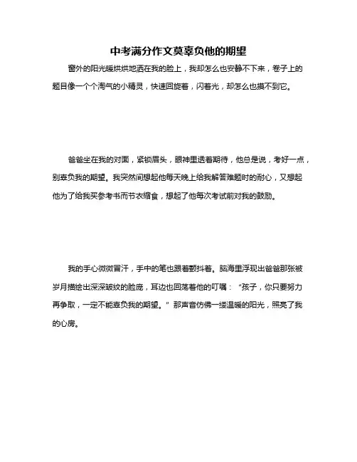 中考满分作文莫辜负他的期望