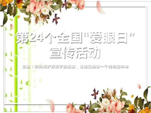 人教版第24个全国“爱眼日”宣传活动课件(共28张PPT)