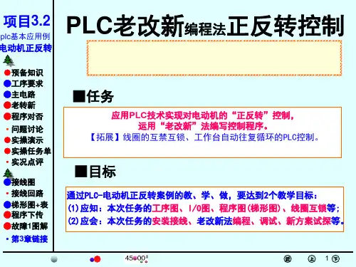 plc项目3.2plc电动机正反转控制ppt课件