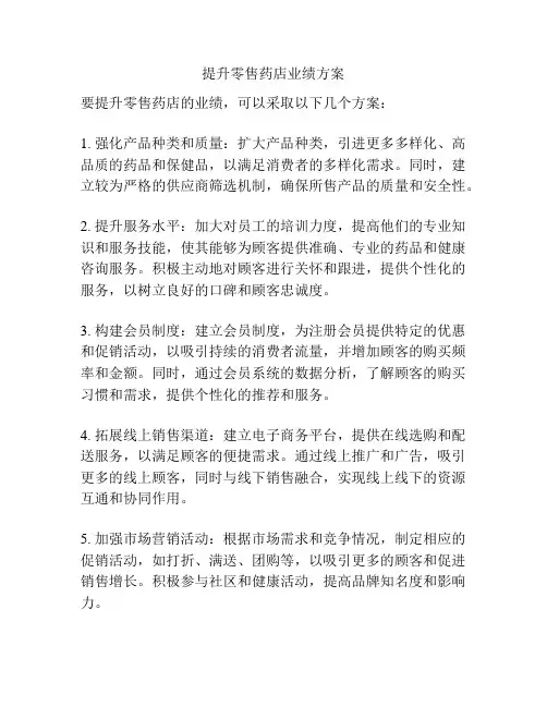 提升零售药店业绩方案