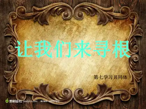 第11课让我们来寻根PPT