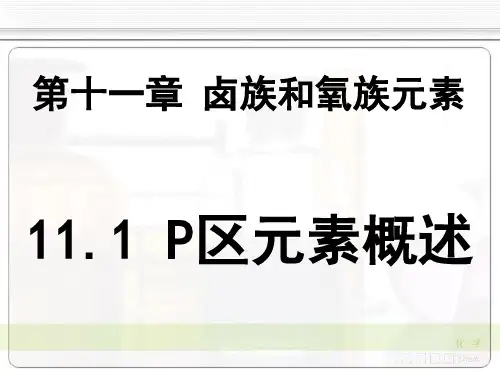 无机化学 卤素和氧族元素-11.1-2概述+卤族元素