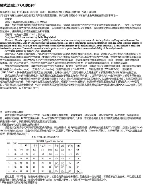袋式法测定VOC的分析