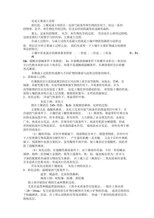 主要成土过程