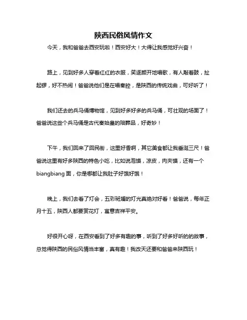 陕西民俗风情作文