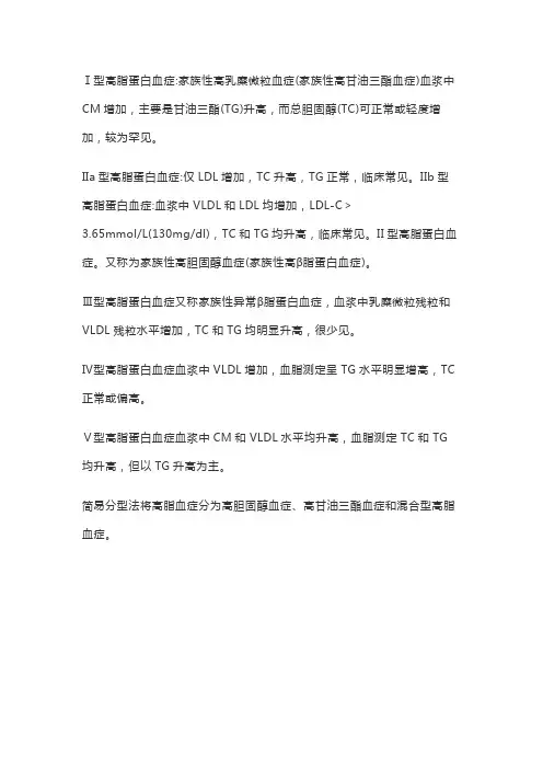 高脂血症分型记忆口诀