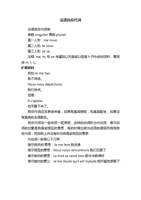 法语自反代词
