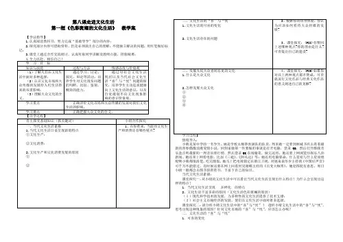 高二政治必修三第八课第一框色彩斑斓的文化生活
