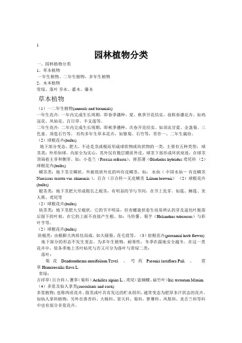 植物的分类
