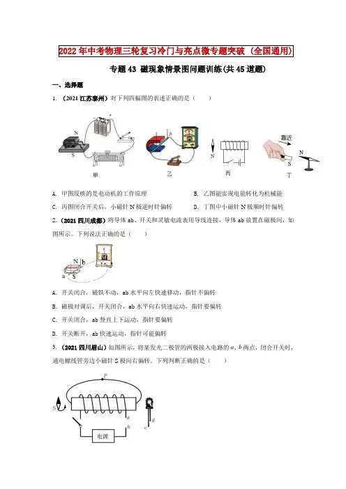 中考物理-专题43 磁现象情景图问题训练(共45道题)