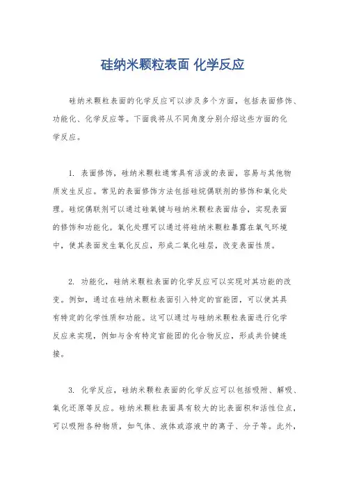 硅纳米颗粒表面 化学反应