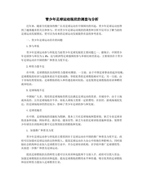 青少年足球运动现状的调查与分析