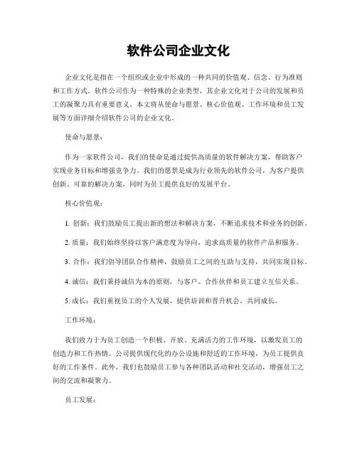 软件公司企业文化