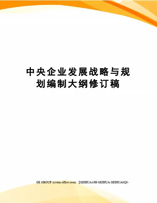 中央企业发展战略与规划编制大纲修订稿