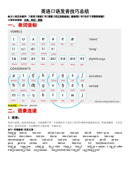 英语口语发音技巧总结(GOOD)