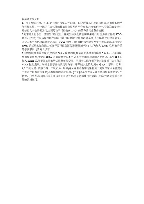 除臭剂效果分析
