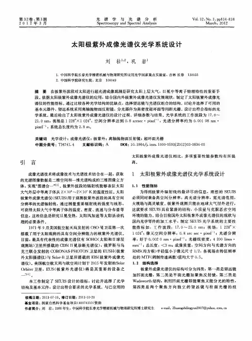 太阳极紫外成像光谱仪光学系统设计