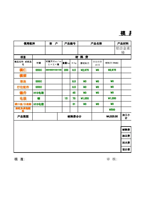 铝合金报价明细表新-重铸1