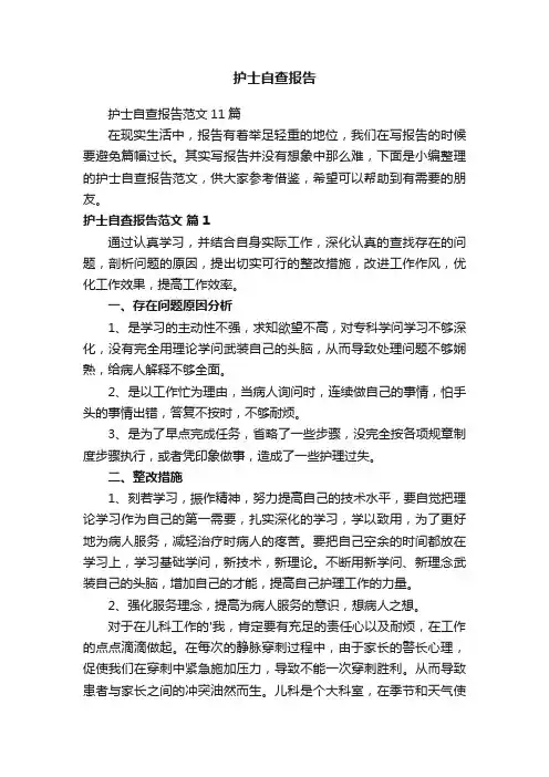护士自查报告