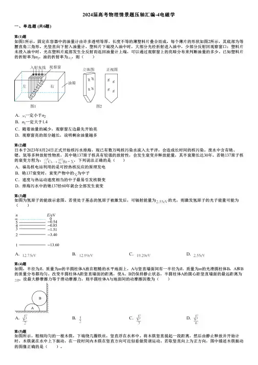 2024届高考物理情景题压轴汇编-4电磁学