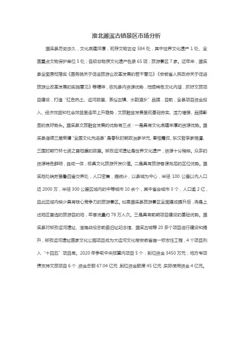 淮北濉溪古镇景区市场分析