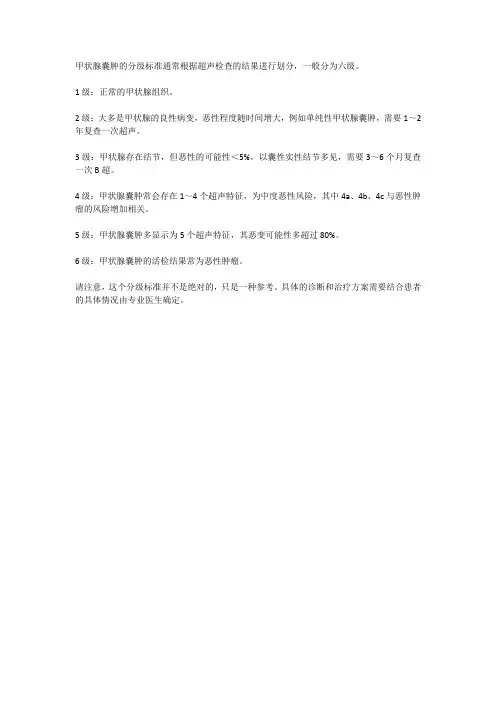 甲状腺囊肿分级标准