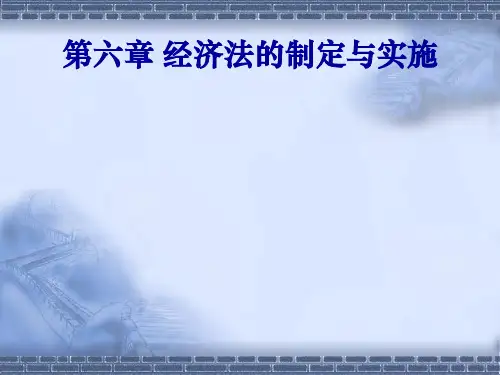 第六章 经济法的制定与实施