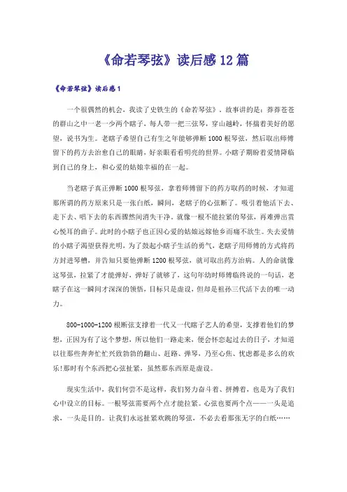 《命若琴弦》读后感12篇