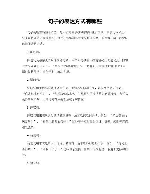 句子的表达方式有哪些