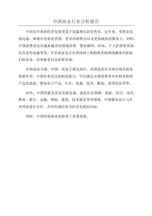 中国商业行业分析报告