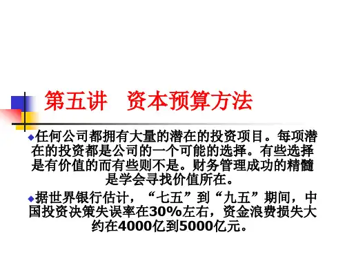 第五讲 资本预算