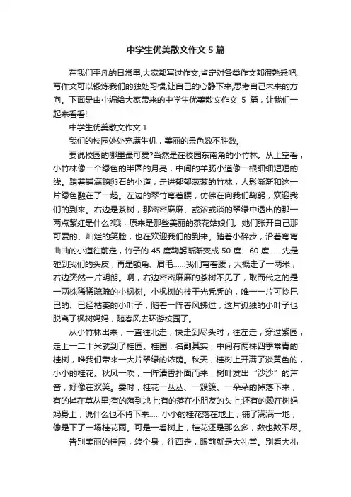 中学生优美散文作文5篇