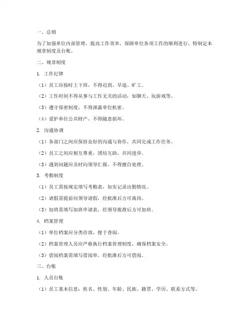 规章制度及台账